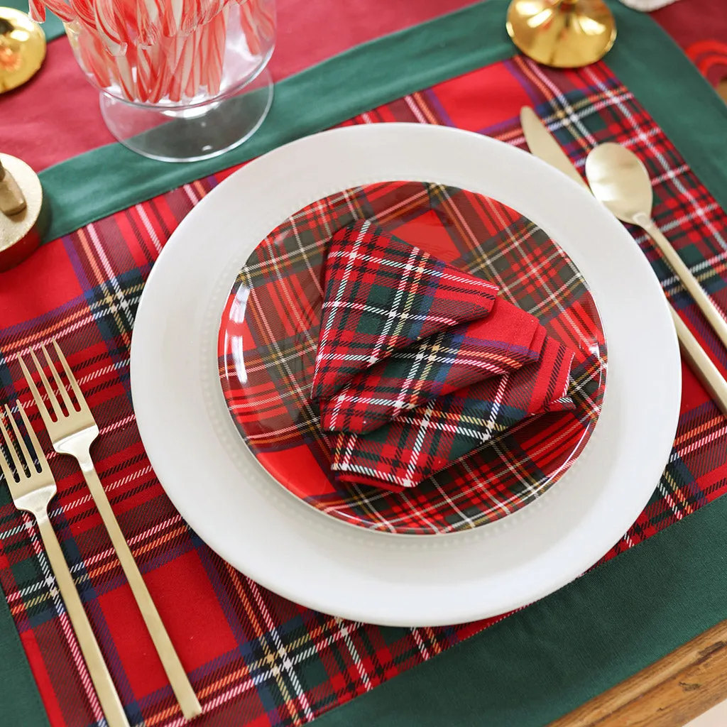 Red Tartan Plaid Dessert Plates (Set Of 4)