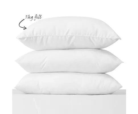 Royal Comfort Luxury Duck Feather & Down Pillow Twin Pack Home Set 50 x 75 cm White