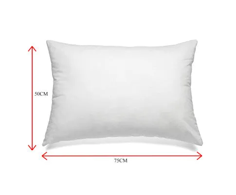 Royal Comfort Luxury Duck Feather & Down Pillow Twin Pack Home Set 50 x 75 cm White