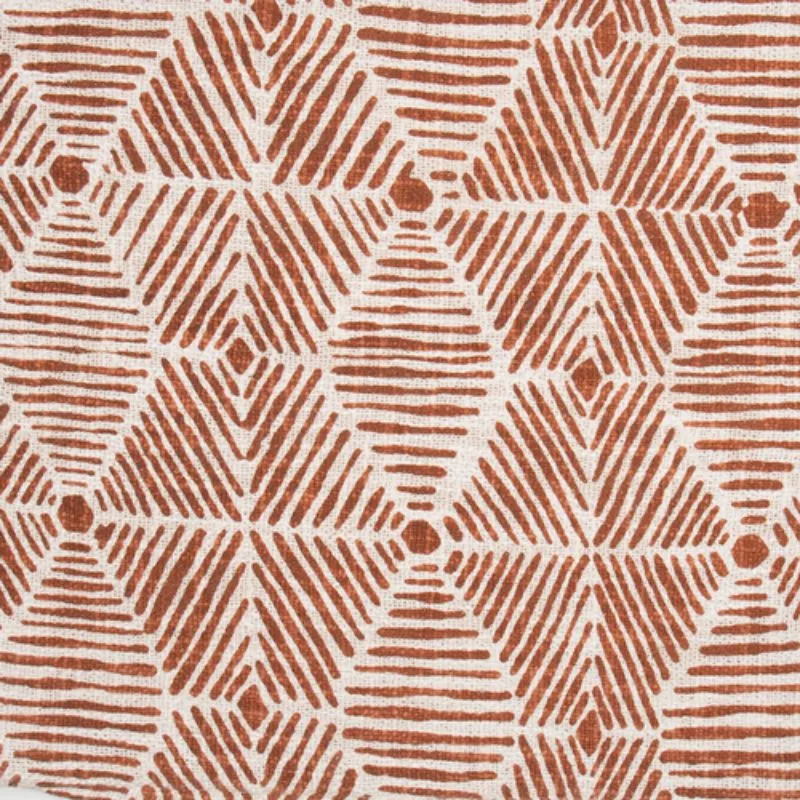 Rust Printed Cotton Slub Cushion Prefilled - 45cm x 45cm x 10cm