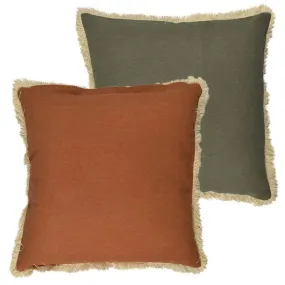 Rust Sybill Cott Reverse Cushion - 50cm x 50cm