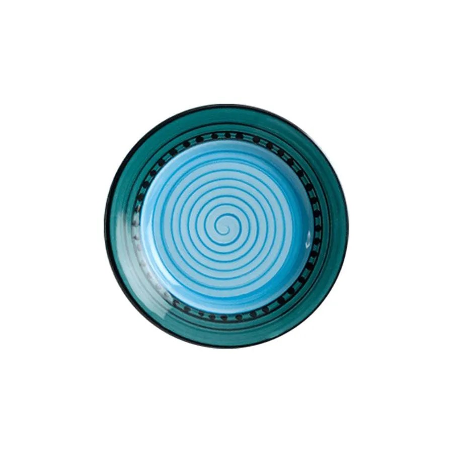 Salad Plate Set - Set of 4 - Blue & Green | Carousel Pattern