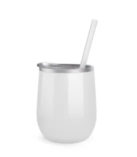 SALE!!!! Wine Tumbler - 12 Oz Steel Wine Tumbler, Double Wall Stainless Tumbler with Lid & Straw