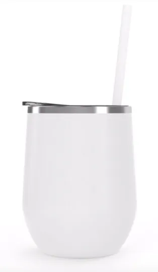 SALE!!!! Wine Tumbler - 12 Oz Steel Wine Tumbler, Double Wall Stainless Tumbler with Lid & Straw