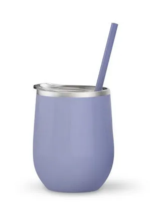 SALE!!!! Wine Tumbler - 12 Oz Steel Wine Tumbler, Double Wall Stainless Tumbler with Lid & Straw