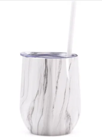 SALE!!!! Wine Tumbler - 12 Oz Steel Wine Tumbler, Double Wall Stainless Tumbler with Lid & Straw