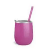 SALE!!!! Wine Tumbler - 12 Oz Steel Wine Tumbler, Double Wall Stainless Tumbler with Lid & Straw