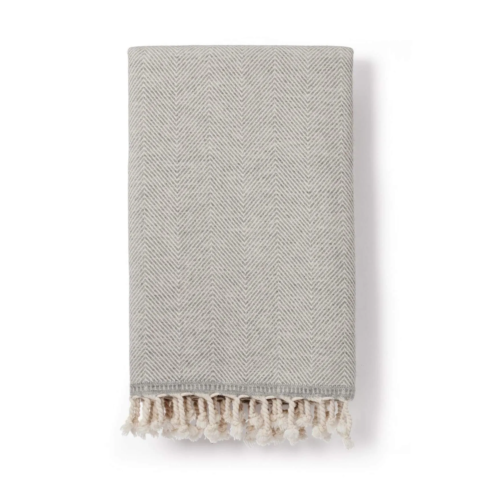 Sema Herringbone Cotton & Wool Blend Blanket