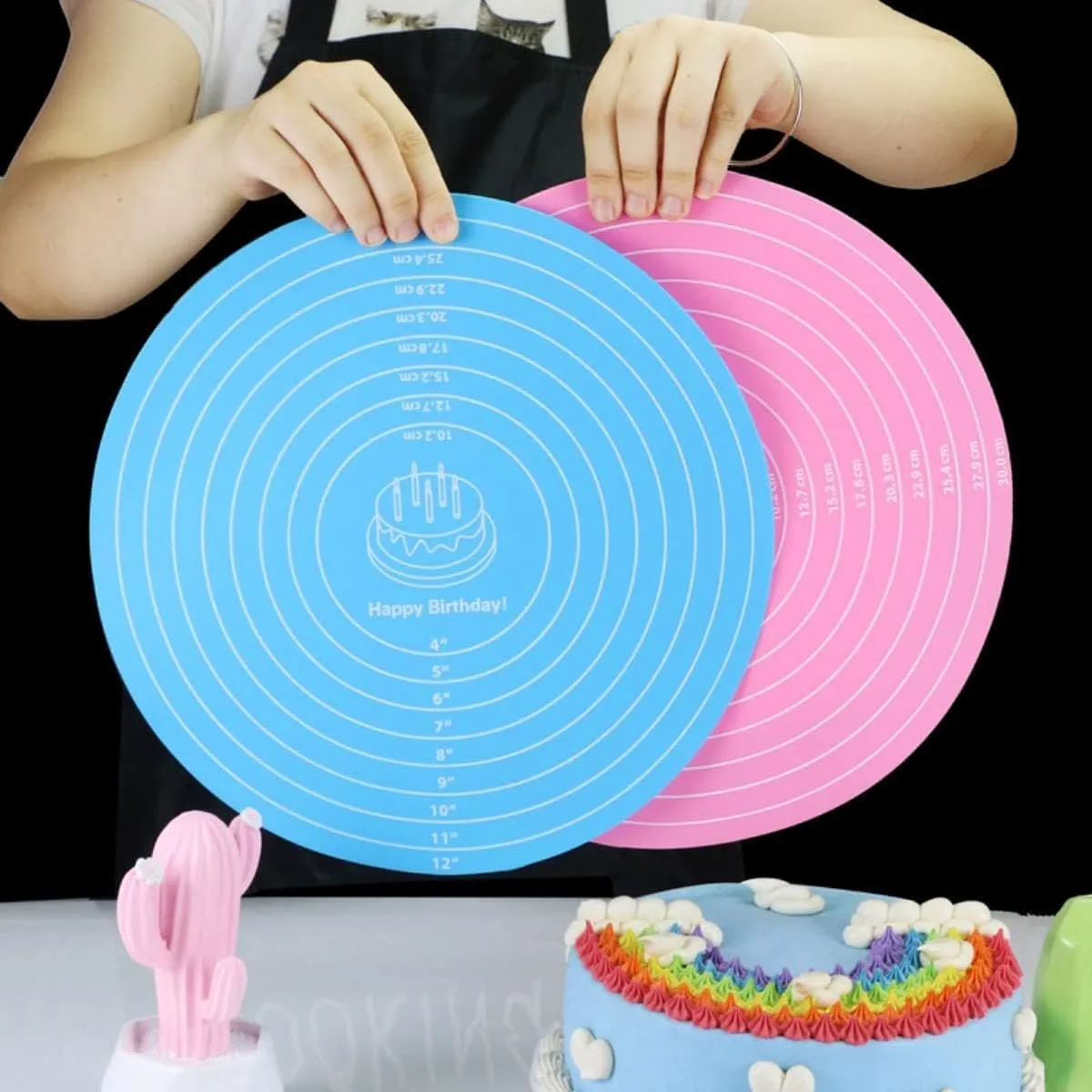 Silicone Baking Mat, Silicone Cake Knead Dough Mat, Non-slip Mat With Measurement