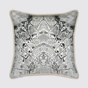 Silk Cushion - White Fan