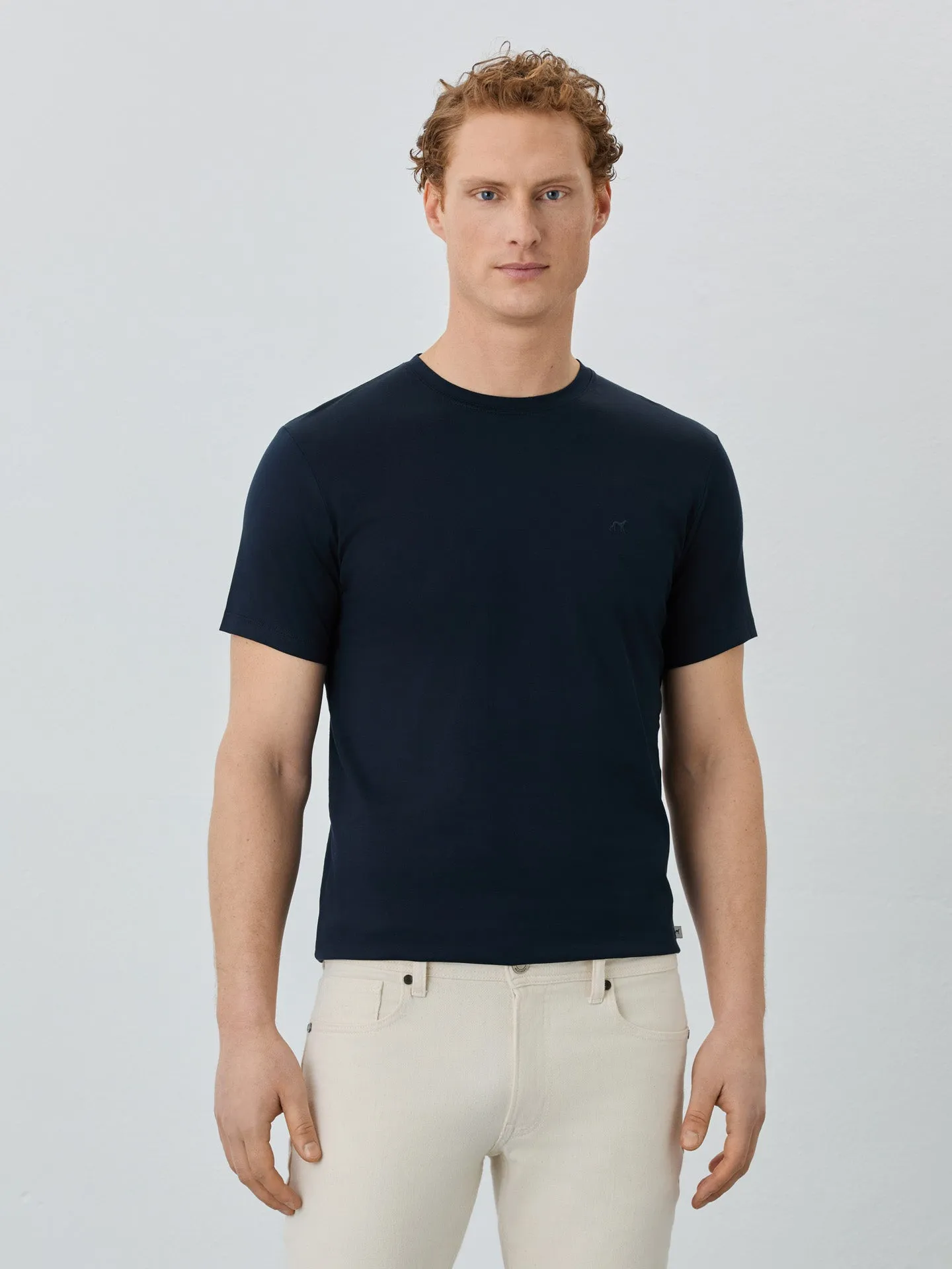 Slim Fit T-shirt With Round Neck In 100% Cotton