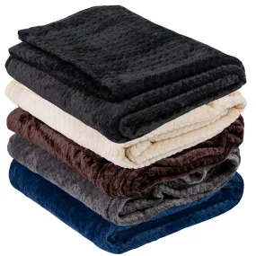 Soft Waffle Fleece Throw Blankets (250 GSM)