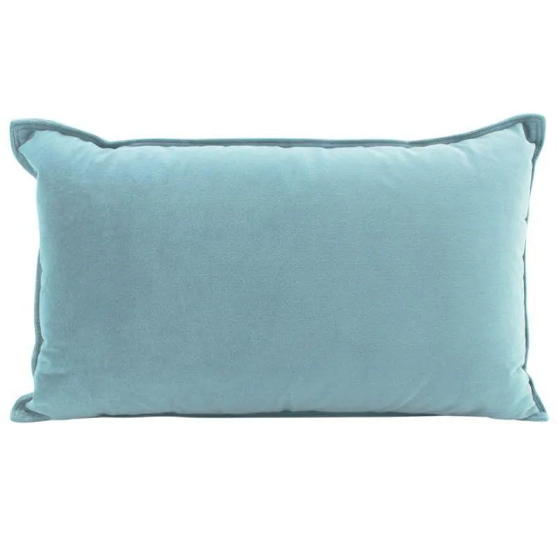 Steel Blue Velvet Cushion - 30cm x 50cm