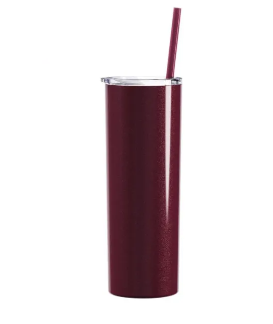 Steel Skinny Tumbler - 20 Ounce Powder Coated Stainless Steel Skinny Tumbler