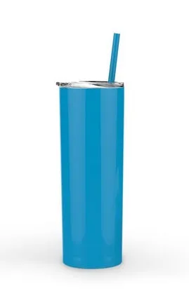 Steel Skinny Tumbler - 20 Ounce Powder Coated Stainless Steel Skinny Tumbler