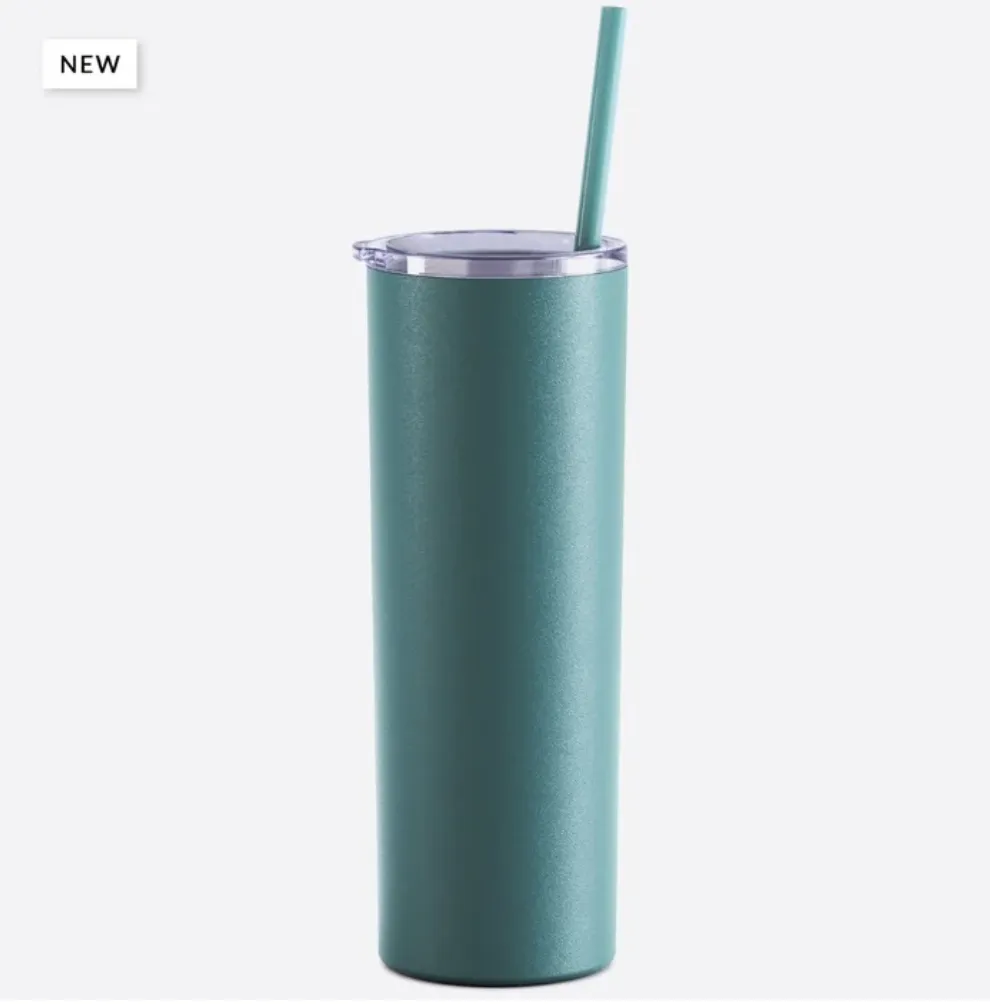 Steel Skinny Tumbler - 20 Ounce Powder Coated Stainless Steel Skinny Tumbler