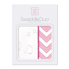 SwaddleDuo - Mama & Baby Chickies   Chevron, Pink