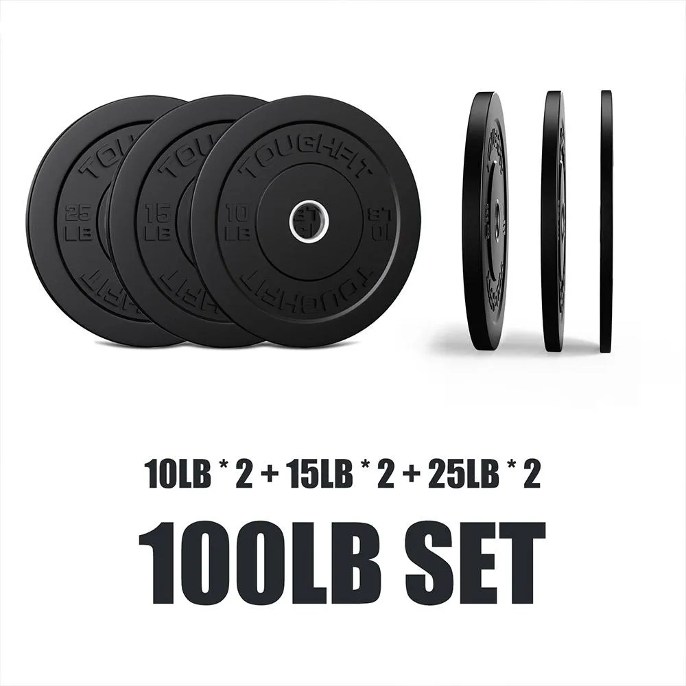 ToughFit Black Olympic Weight Plates Bumper Plates Set