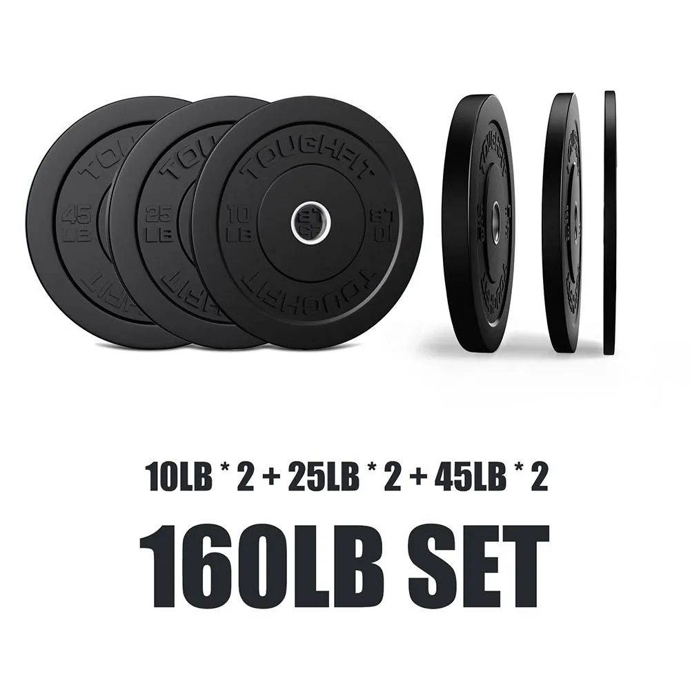 ToughFit Black Olympic Weight Plates Bumper Plates Set