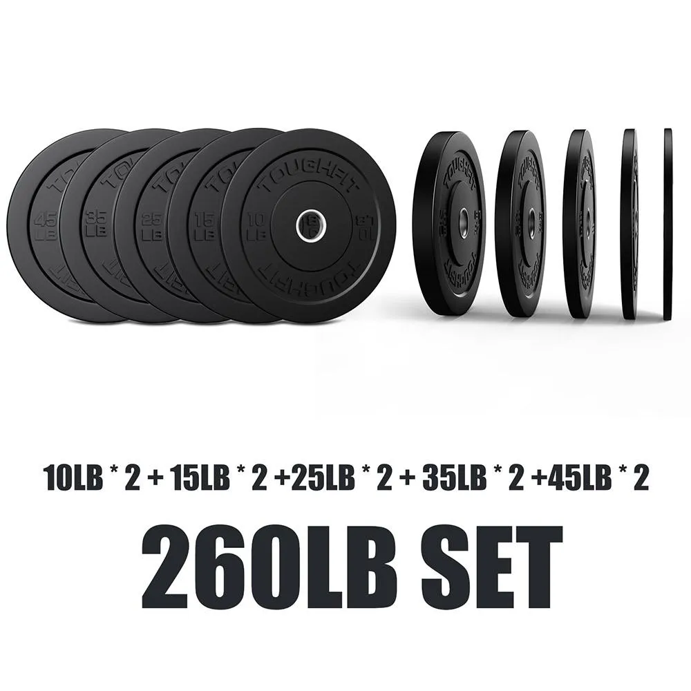 ToughFit Black Olympic Weight Plates Bumper Plates Set