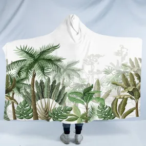 Vintage Tropical Hooded Blanket