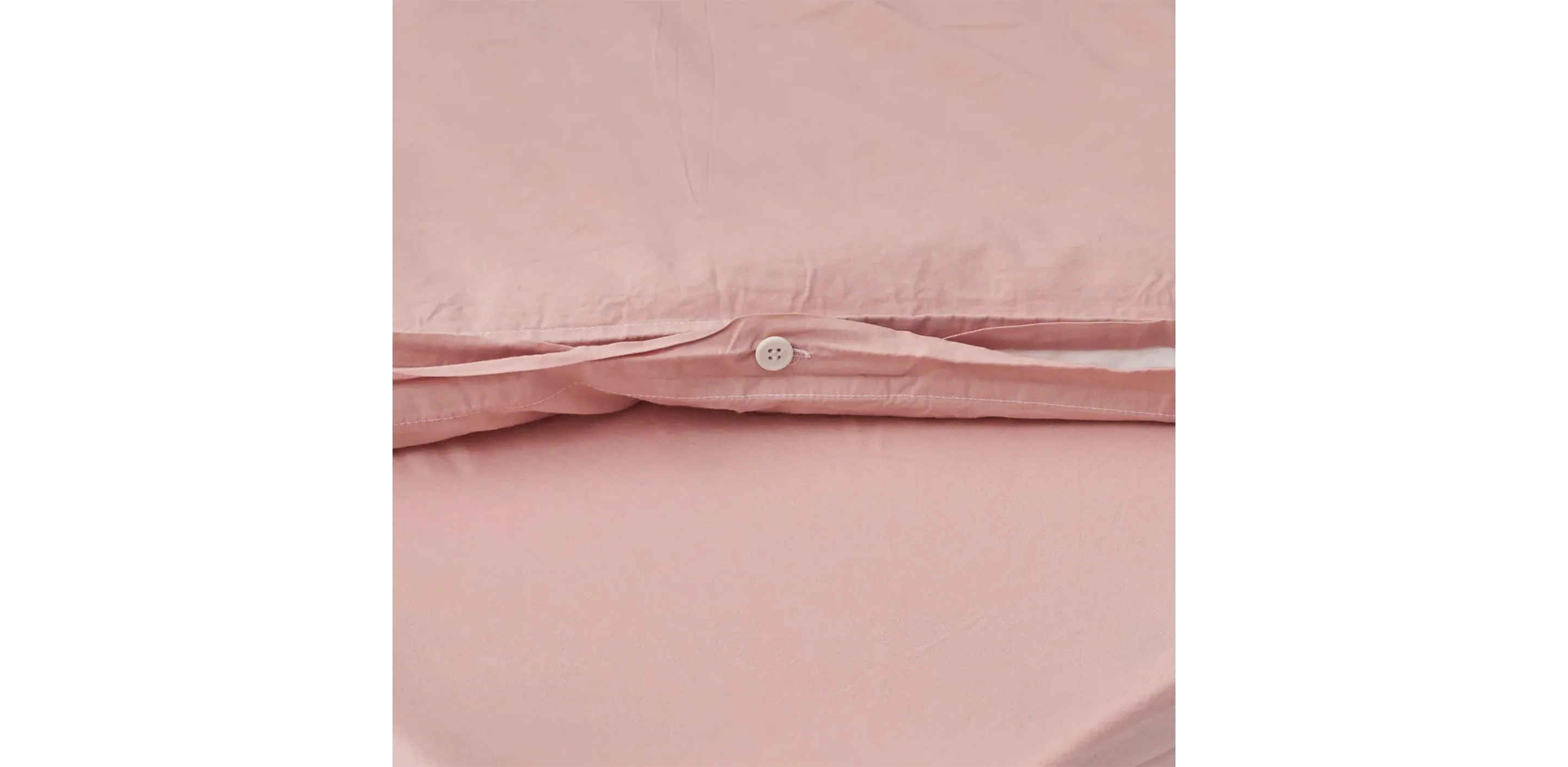 Washed Rose Pink Duvet Cover - Percale Plain