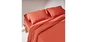 Washed Terracotta Duvet Cover - Percale Plain