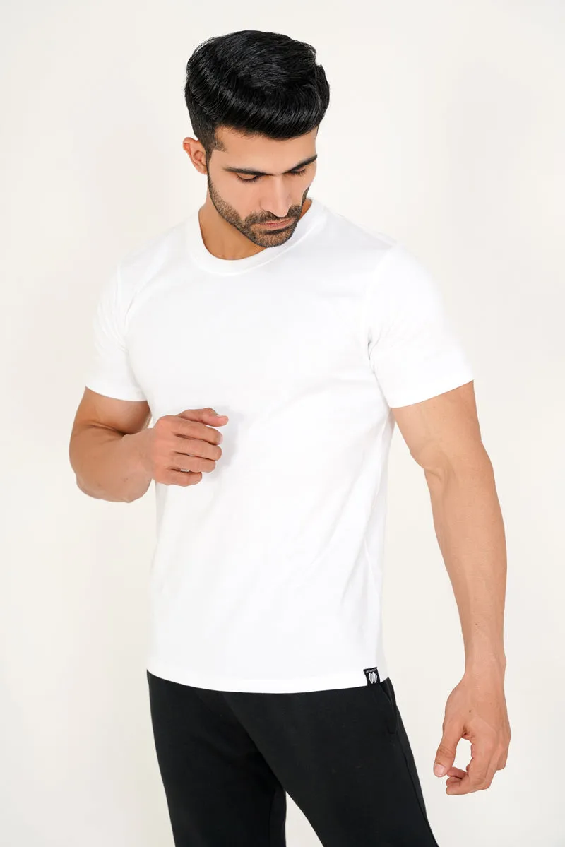 WHITE BASIC COTTON TEE