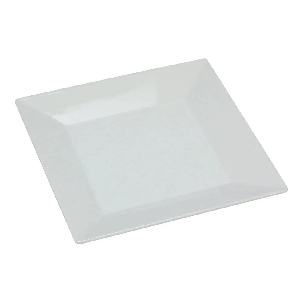 Yanco RM-108 8" White Melamine Square Rome Plate, Pack of 48